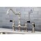 Kingston Brass KS1278PKLBS Duchess Bridge Kitchen Faucet W/Brass Sprayer, Brushed Nkl KS1278PKLBS - alternate 2